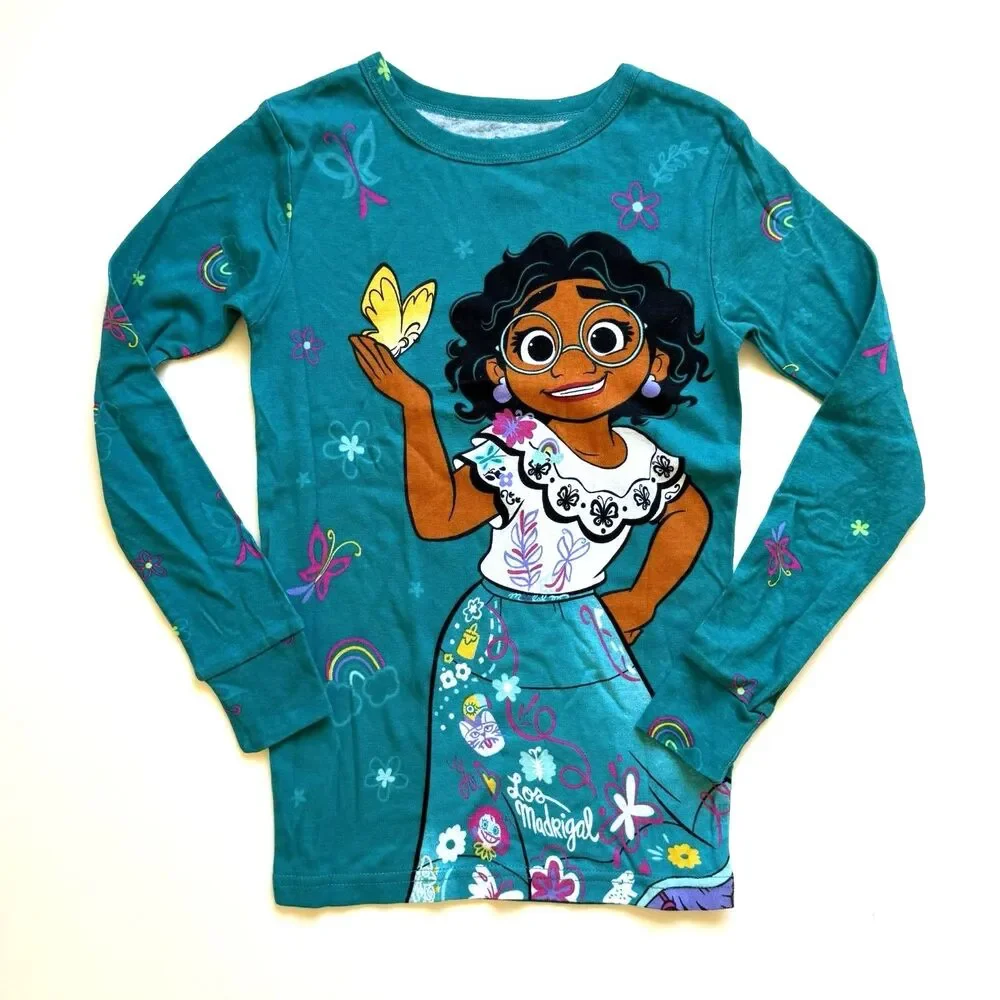 Disney Encanto Mirabel Girls Pajama Set Size 10 2 Pc Teal Long Sleeve Cotton